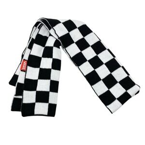 VANS Black & White Checkered Knit Scarf Unisex 67" Long 11" Wide - Soft - Skater